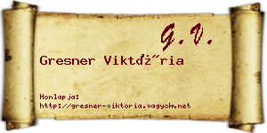 Gresner Viktória névjegykártya